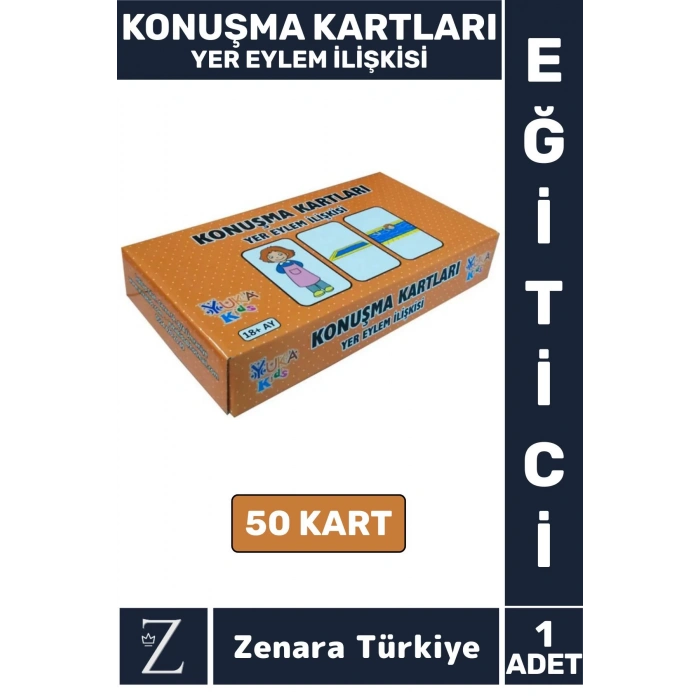 Eğitici Görsel Algı Dikkat İletişim Dil Bilgisi Geliştiren Çocuk KONUŞMA KARTLARI YER EYLEM İLİŞKİSİ