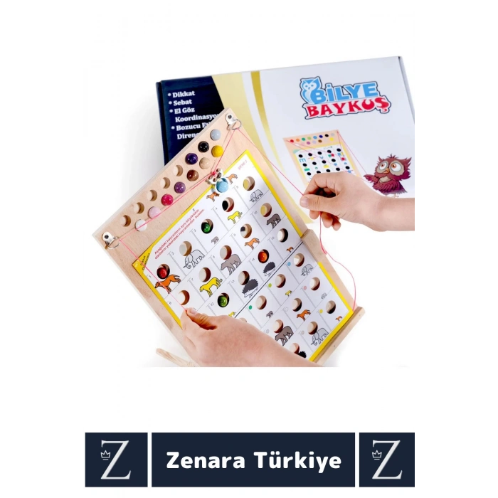 Eğlenceli Görsel Algı Dikkat Zeka Hafıza El-Göz Koordinasyonu Geliştirici Oyun BİLYE BAYKUŞ 5+ YAŞ