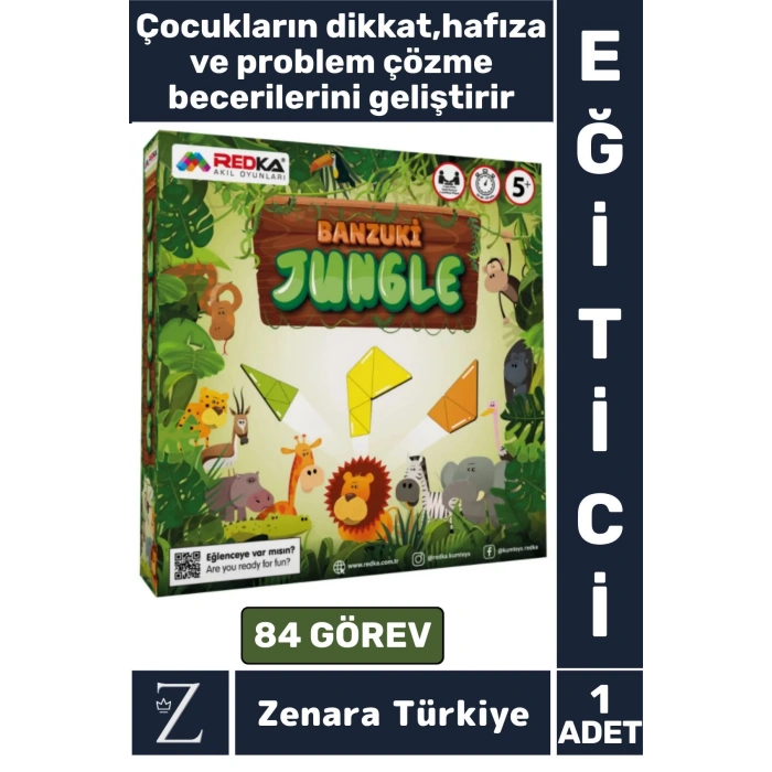 Eğitici Dikkat Hafıza Mantıksal Düşünme Problem Çözme Becerisi Geliştirici Eğlenceli BANZUKİ JUNGLE
