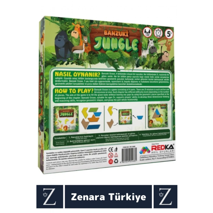 Eğitici Dikkat Hafıza Mantıksal Düşünme Problem Çözme Becerisi Geliştirici Eğlenceli BANZUKİ JUNGLE