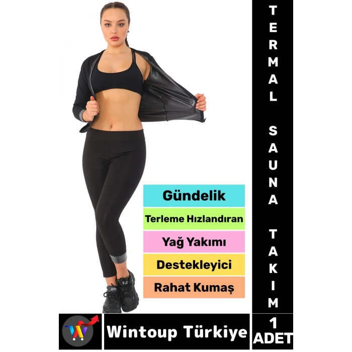 Gündelik Spor Kullanım Terleme Hızlandıran Rahat Destekleyici TERMAL SAUNA UZUN KOL TAKIM