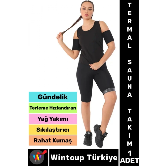 Günlük Spor Kullanım Terleme Hızlandıran Rahat Destekleyici TERMAL SAUNA ŞORT ATLET TAKIM