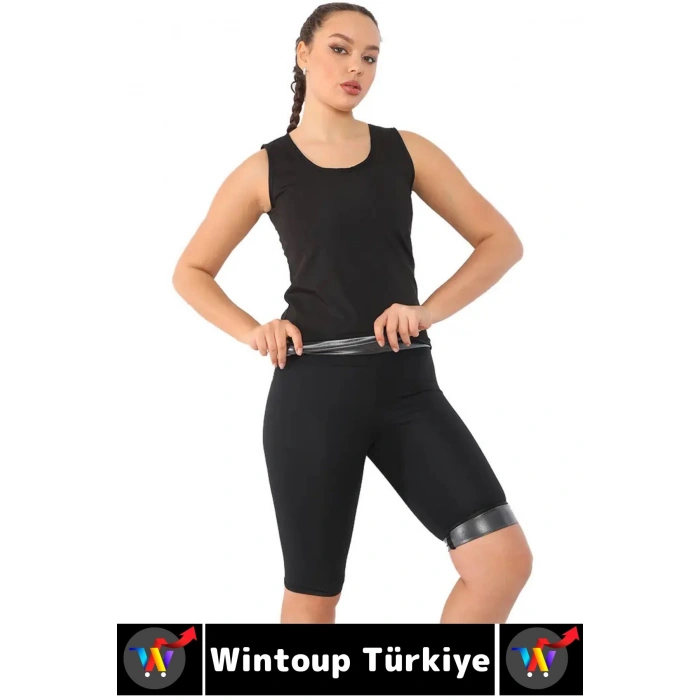 Günlük Spor Kullanım Terleme Hızlandıran Rahat Destekleyici TERMAL SAUNA ŞORT ATLET TAKIM