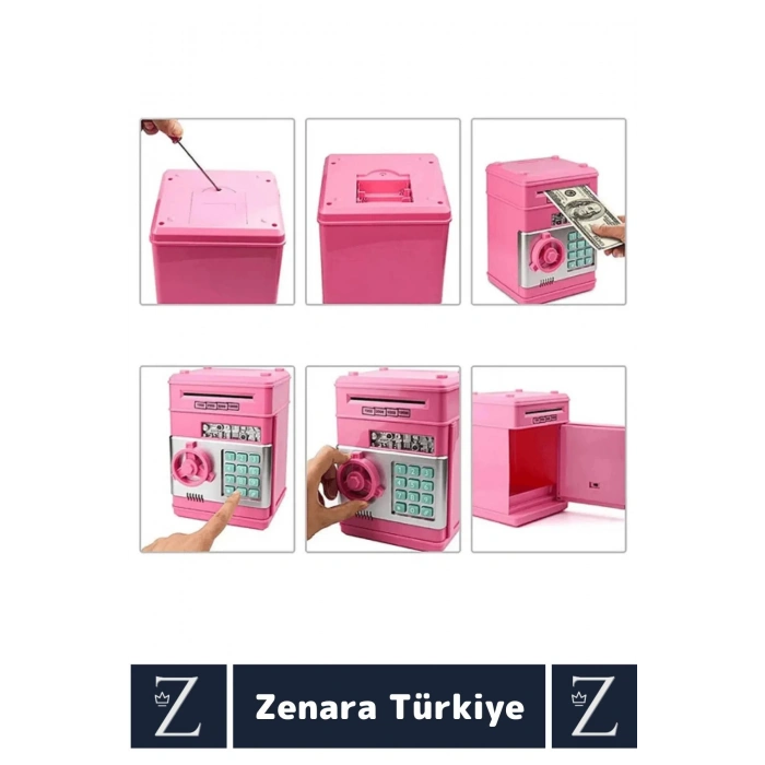 Yüksek Kaliteli Dekoratif Değiştirilebilir Şifreli Sesli Işıklı Uyarı Kağıt Madeni Para ATM KUMBARA