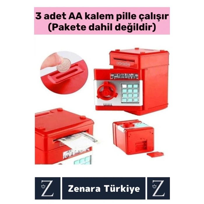 Yüksek Kaliteli Dekoratif Değiştirilebilir Şifreli Sesli Işıklı Uyarı Kağıt Madeni Para ATM KUMBARA