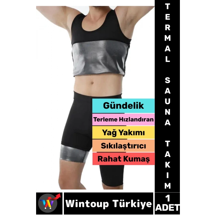 Gündelik Kullanım Egzersiz Terleme Hızlandıran Rahat Sıkılaştırıcı TERMAL SAUNA ŞORT ATLET TAKIM