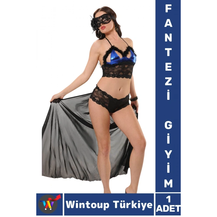 Yeni Sezon Seksi Gece Sevgili Özel Gün Hediyelik Şık Büstiyer Şort Tül Gecelik Fantezi Takımı