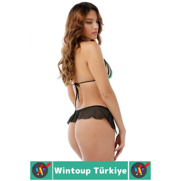 Özel Seksi Model Sexy Gece Sevgili Özel Gün Hediyelik Sütyen Tül Tanga Gecelik Fantezi Takım