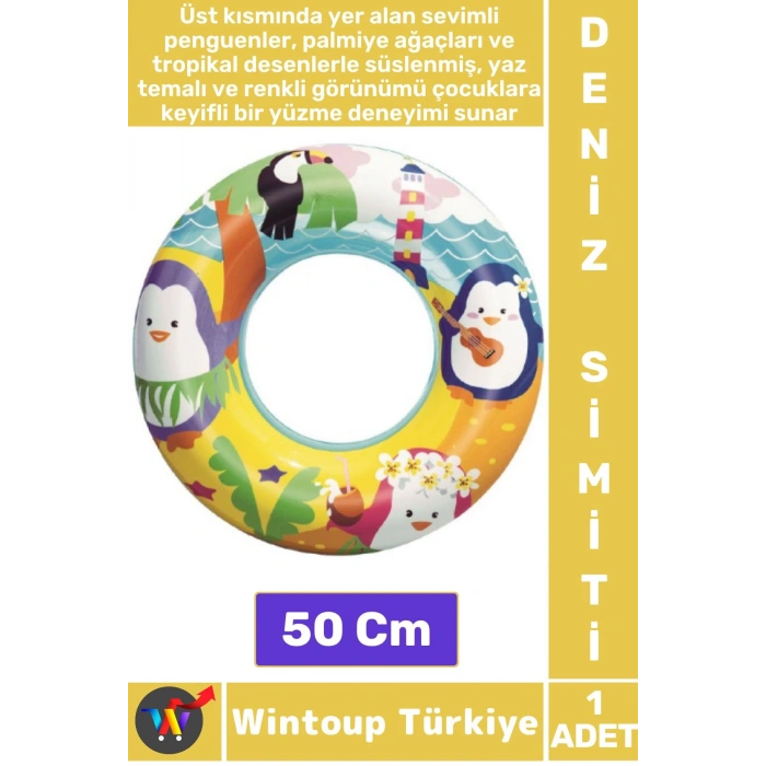 Dayanıklı Eğlenceli Çocuk Başlangıç Seviyesi Yüzme Öğrenimi Sevimli Hayvan Desenli DENİZ SİMİTİ