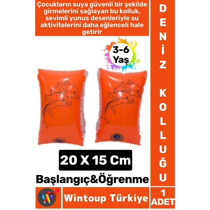 Dayanıklı Yüzme Başlangıç Öğrenme 3-6 Yaş Sevimli Yunus Desenli Havuz Yüzme ÇOCUK DENİZ KOLLUĞU