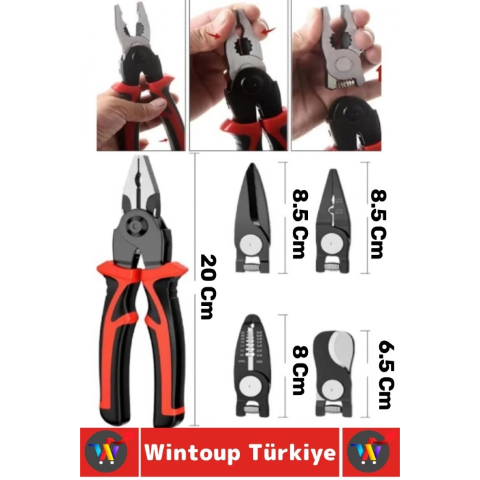 Ergonomik Montaj Bakım Tamir Çok Fonksiyonlu Kolay Yaylı Sistem Kaymaz Tak Çıkar 5 Başlık PENSE SETİ