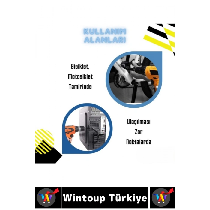 Kompakt Tamir Vidalama Montaj Elektrikli Matkap Tornavida 360 Derece Şaftlı ESNEK TORNAVİDA UCU SETİ