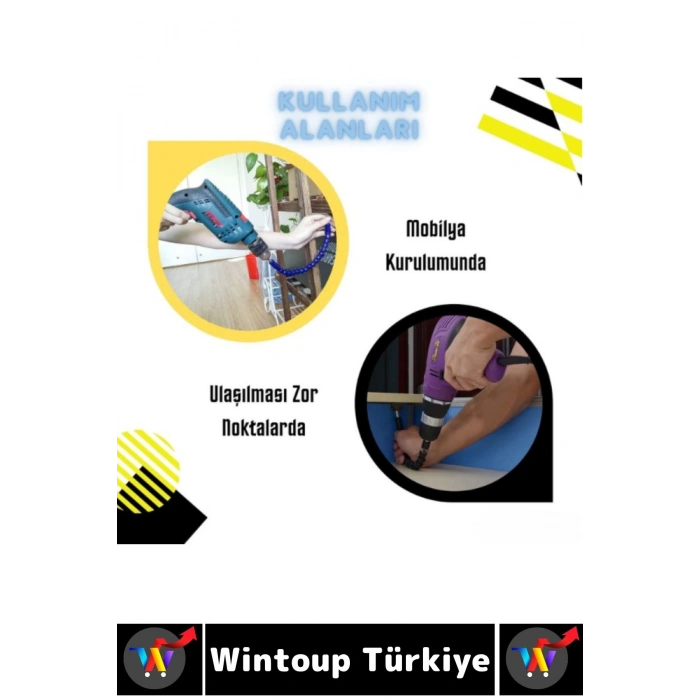 Kompakt Tamir Vidalama Montaj Elektrikli Matkap Tornavida 360 Derece Şaftlı ESNEK TORNAVİDA UCU SETİ