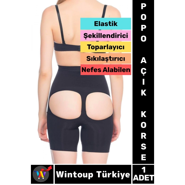 Özel Üretim Alt Karın Bel Toparlayan Sıkılaştıran Popo Şekillendiren Elastik POPO AÇIK PAÇALI KORSE