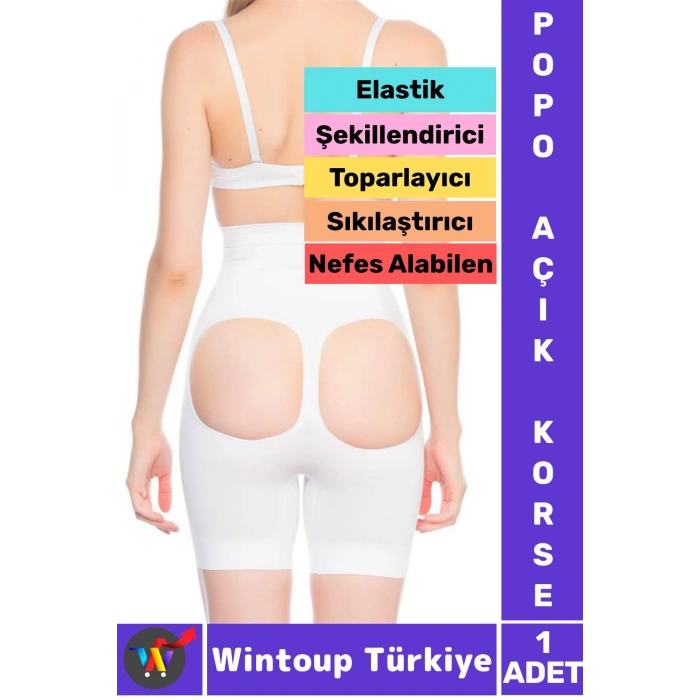 Özel Üretim Alt Karın Bel Toparlayan Sıkılaştıran Popo Şekillendiren Elastik POPO AÇIK PAÇALI KORSE