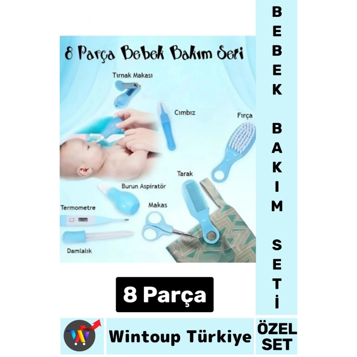 Kompakt Çok Fonksiyonlu Bebek Yenidoğan Hijyenik Temizlik Temel Kişisel Bakım 8 Prç BEBEK BAKIM SETİ