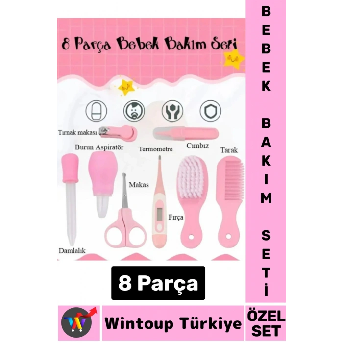 Kompakt Çok Fonksiyonlu Bebek Yenidoğan Hijyenik Temizlik Temel Kişisel Bakım 8 Prç BEBEK BAKIM SETİ