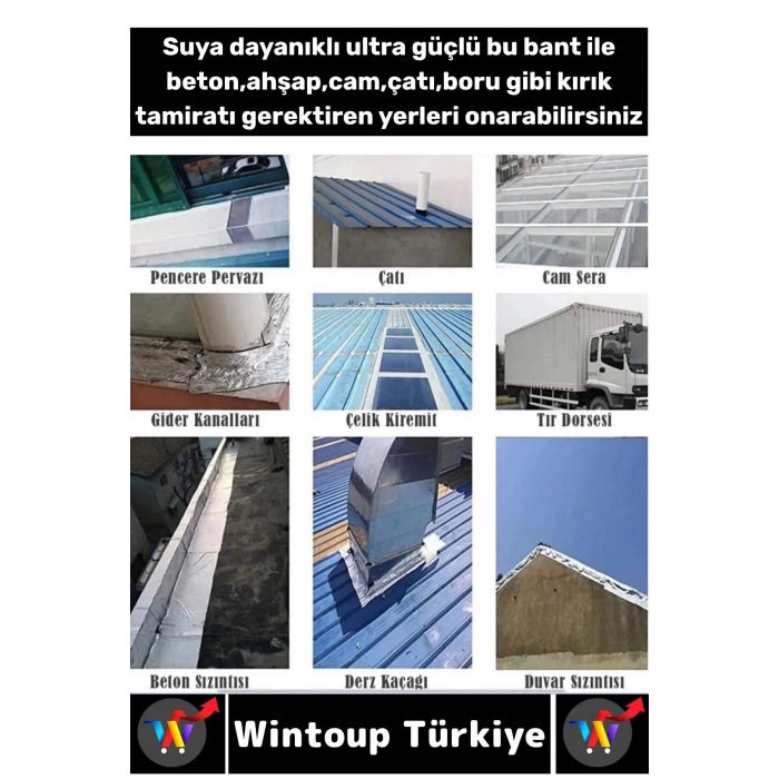 Ultra Güçlü Su Neme Dayanıklı Çok Amaçlı Montaj Onarım İzolasyon Tamir Bantı Siyah 48 Mm x 10 Metre