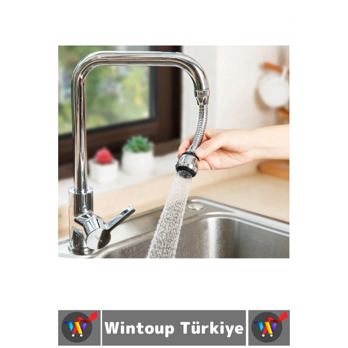 Premium 360 Derece Dönebilen Su Tasarruflu 2 Modlu Hortumlu Dayanıklı Spiral Esnek Musluk Başlığı