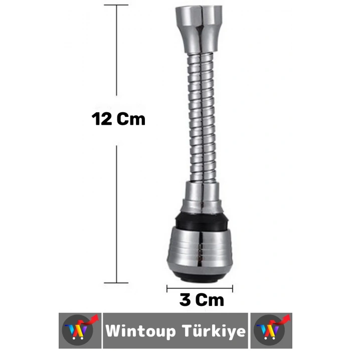 Premium 360 Derece Dönebilen Su Tasarruflu 2 Modlu Hortumlu Dayanıklı Spiral Esnek Musluk Başlığı