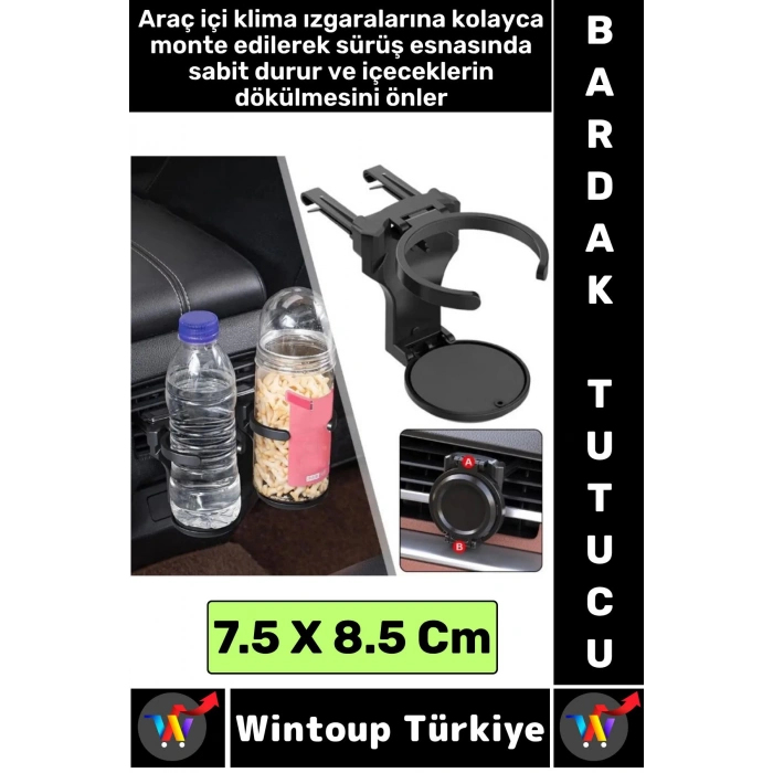 Kompakt Dayanıklı Kolay Montaj Termos Şişe Kutu İçecek Oto Araç İçi Katlanabilir Bardak Tutucu