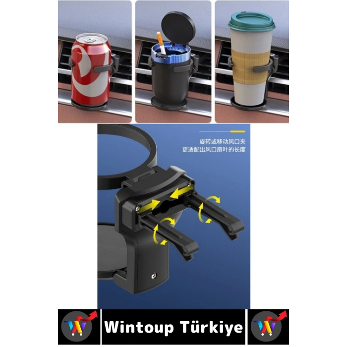 Kompakt Dayanıklı Kolay Montaj Termos Şişe Kutu İçecek Oto Araç İçi Katlanabilir Bardak Tutucu