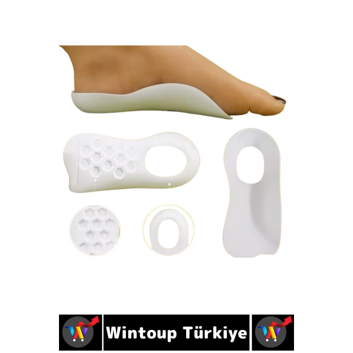 Unisex Gündelik Kullanım Konforlu Destekleyici Ayak Düz Taban Düzeltici Esnek Silikon Topuk Yastığı