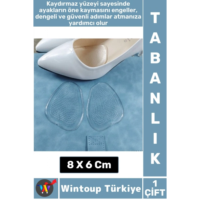 Ergonomik Konforlu Kaydırmaz Ağrı Azaltan Ayakkabı Topuklu Ekstra Destekleyici Şık Şeffaf Tabanlık