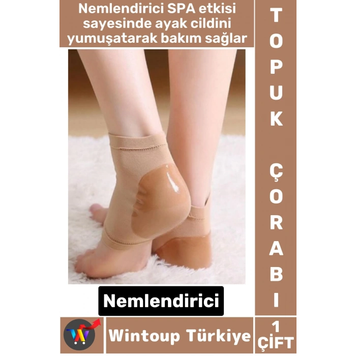 Unisex Ergonomik Konforlu Kaymaz Ağrı Azaltan Esnek Silikon Nemlendirici Topuk Çorabı