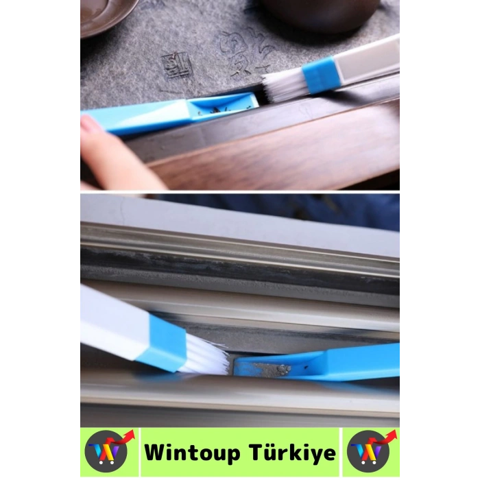 Ergonomik Elektronik Kapı Pencere Köşe Zor Nokta Çok Amaçlı MİNİ Detay Temizlik Fırçası Faraş 2 in 1