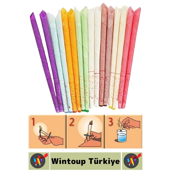 Özel Üretim Doğal Basınçlı Kulak Zor Nokta Kir Temizleme Indian Aromaterapi Renkli Kulak Mumu 2 Adet