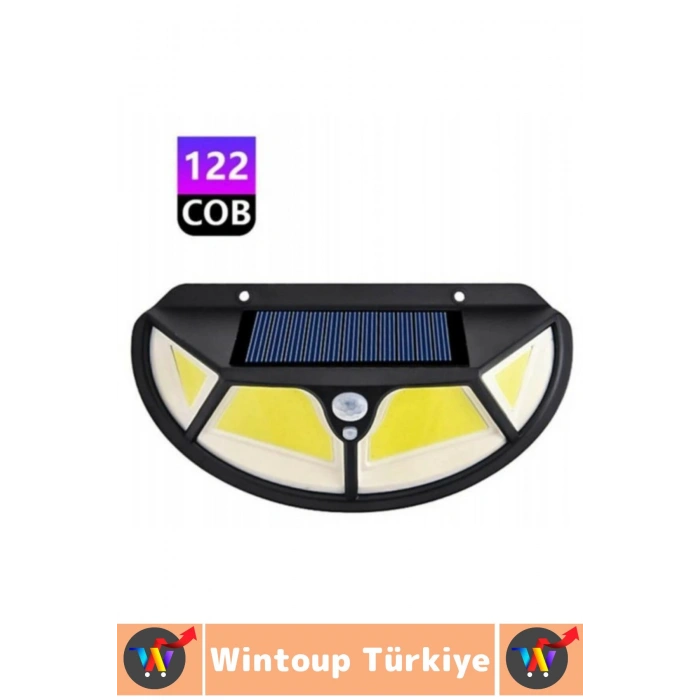 Outdoor Dış Mekan Aydınlatma Güneş Enerjili Fonksiyonel Sensör 3 Modlu 122 Led Solar Bahçe Lambası