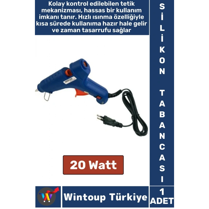 Ergonomik Tutuş Ahşap Plastik Metal Kumaş Aşırı Isınma Güvenlik Mekanizmalı Sıcak Silikon Tabancası