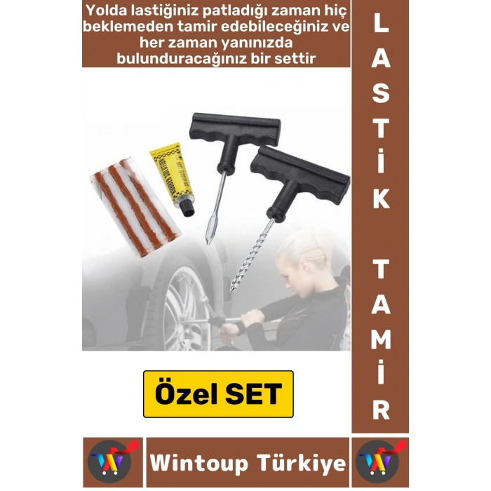 Premium Otomobil Kamyon Bisiklet Ticari Araç Motorsiklet Yama Tamir Acil Durum Lastik Tamir Seti