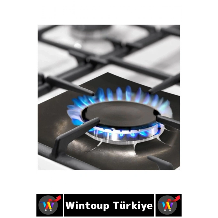 Yanmaz Yapışmaz Kaymaz Ocak Brülor Yağ Kir Koruyucu Kolay Temizlenir Ocak Koruyucu Ped 4lü Set