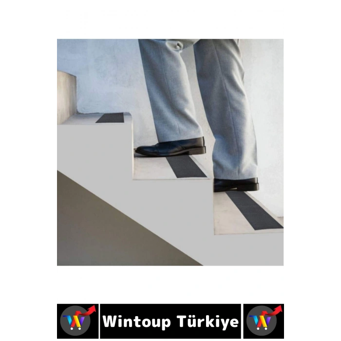 Ultra Güçlü Yapışkan İSG İş Yeri Kaygan Zemin Merdiven Siyah Kaydırmaz Bant 25 Mm X 10 Metre 2 Adet