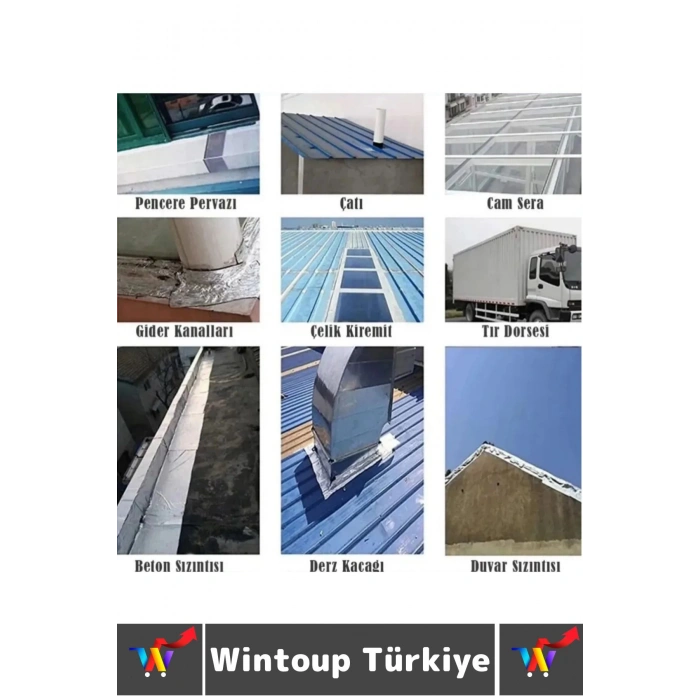 Uzun Ömürlü Su Nem Küfe Dayanıklı Çok Amaçlı GRİ Montaj Onarım Tamir Bantı 48 Mm X 10 Metre