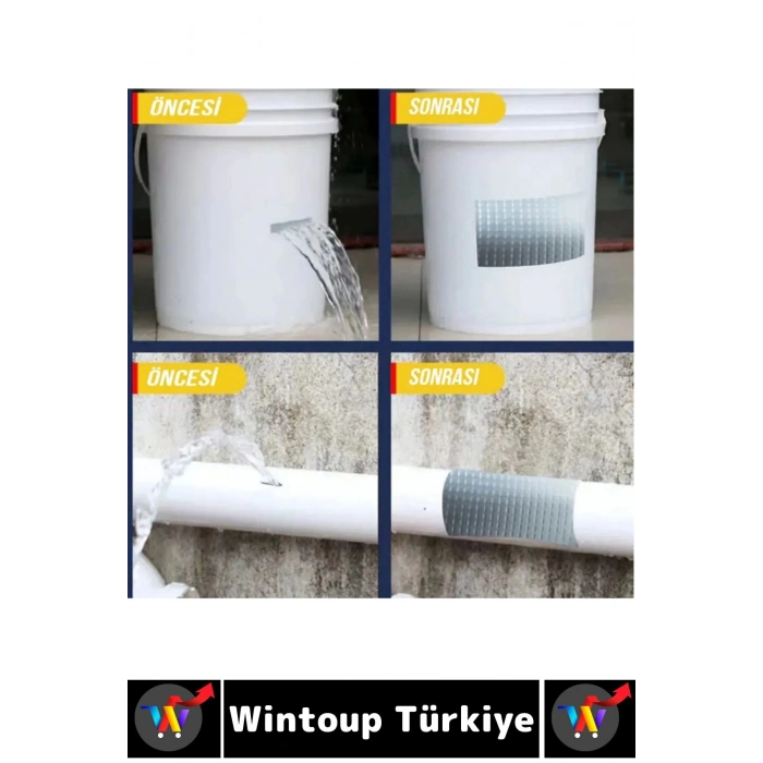 Uzun Ömürlü Su Nem Küfe Dayanıklı Çok Amaçlı BEYAZ Montaj Onarım Tamir Bantı 48 Mm X 10 Metre 5 Adet