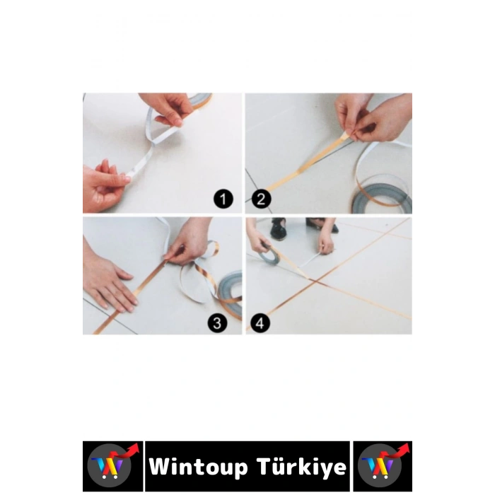 Uzun Ömürlü Kendinden Yapışkanlı Karo Zemin Fayans Derz 0.5 Cm X 50 Metre Gold Şerit Bant