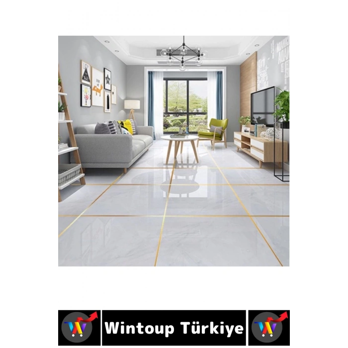 Uzun Ömürlü Kendinden Yapışkanlı Karo Zemin Fayans Derz 1 Cm X 50 Metre Gold Şerit Bant