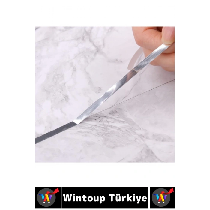 Uzun Ömürlü Kendinden Yapışkanlı Karo Zemin Fayans Derz 1 Cm X 50 Metre Gri Şerit Bant