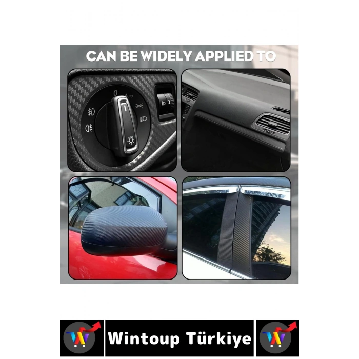 İz Bırakmaz Kapı Eşik Tampon Ev Çizilme Önleyen Koruma Şık Karbon Fiber Bant 3 Cm X 3 Metre 10 Adet