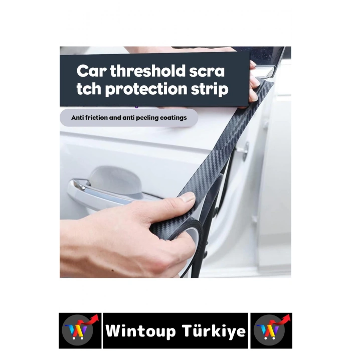 İz Bırakmaz Kapı Eşik Tampon Ev Çizilme Önleyen Koruma Şık Karbon Fiber Bant 3 Cm X 3 Metre 3 Adet