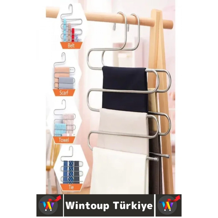 Dayanıklı Kolay Temizlenir Kaymaz Dolap İçi Düzenleme Giysi Havlu Kravat Pantolon İnce Krom Askı