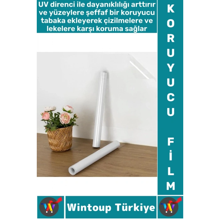 İz Bırakmaz Kolay Temizlenir Mobilya Tezgah Zemin Çizilme Önleyici Yapışkanlı Şeffaf Koruyucu Film
