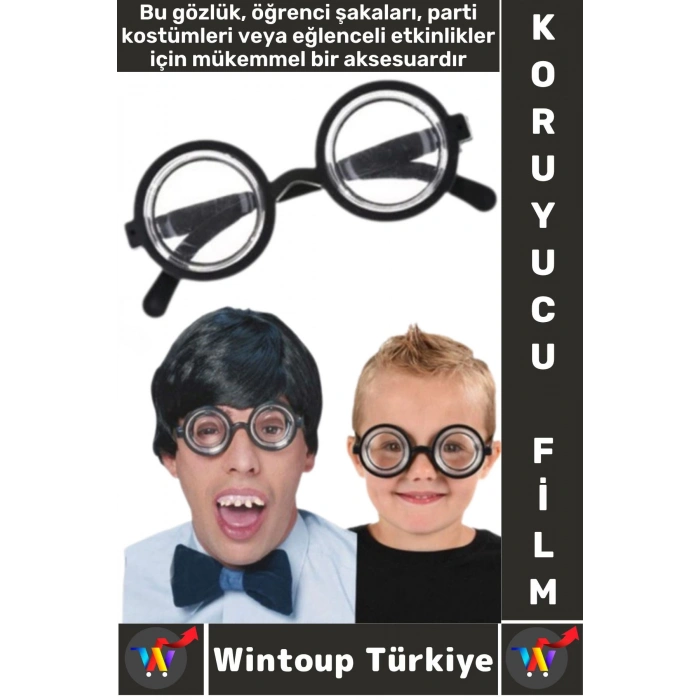 Eğlenceli Çocuk Yetişkin Parti Kostüm Öğrenci Arkadaş Şaka Kalın Büyük Cam İnek Öğrenci Şaka Gözlüğü