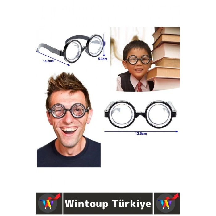 Eğlenceli Çocuk Yetişkin Parti Kostüm Öğrenci Arkadaş Şaka Kalın Büyük Cam İnek Öğrenci Şaka Gözlüğü