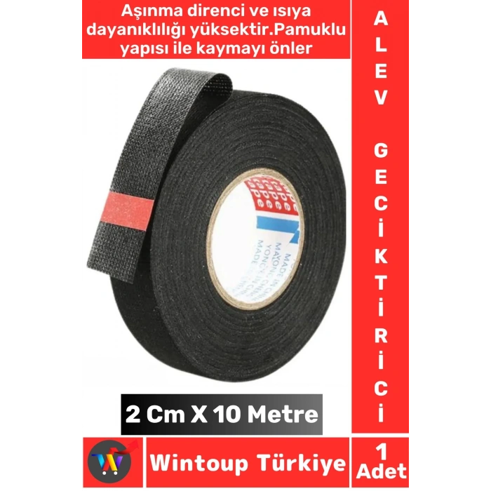 Yüksek Aşınma Dirençli Korozyona Dayanıklı Kaymaz Kalıntı Bırakmaz Alev Geciktirici Bant 2 CmX10 Mtr