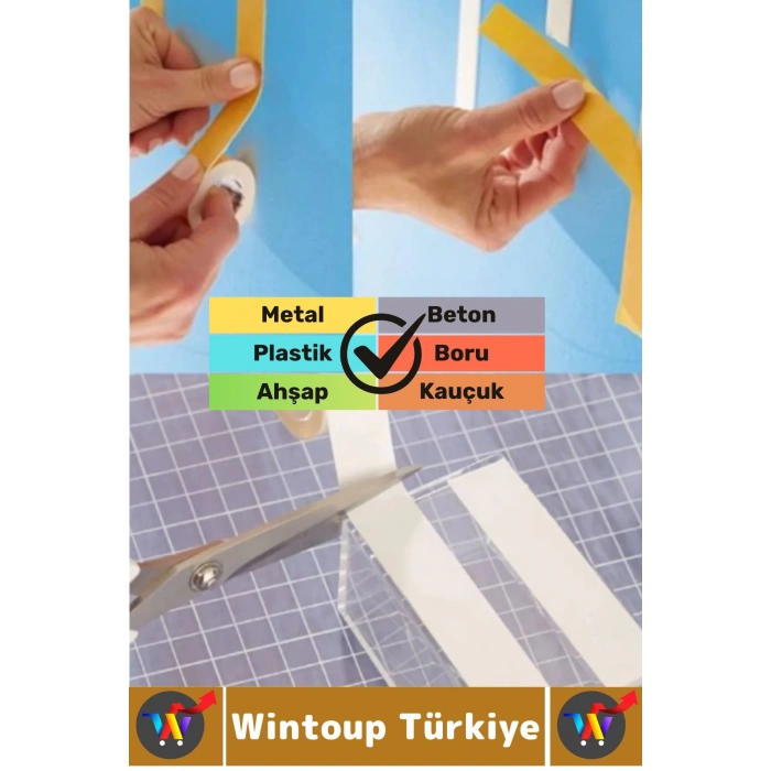 İç Mekan Süper Güçlü Yapışkan Duvar Ahşap Çok Yönlü Çift Taraflı Köpük Bant 18 Mm X 2 Metre 10 Adet