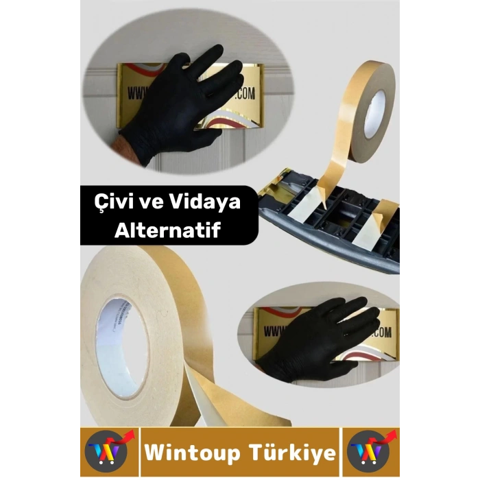 İç Mekan Süper Güçlü Yapışkan Duvar Ahşap Çok Yönlü Çift Taraflı Köpük Bant 18 Mm X 2 Metre 5 Adet